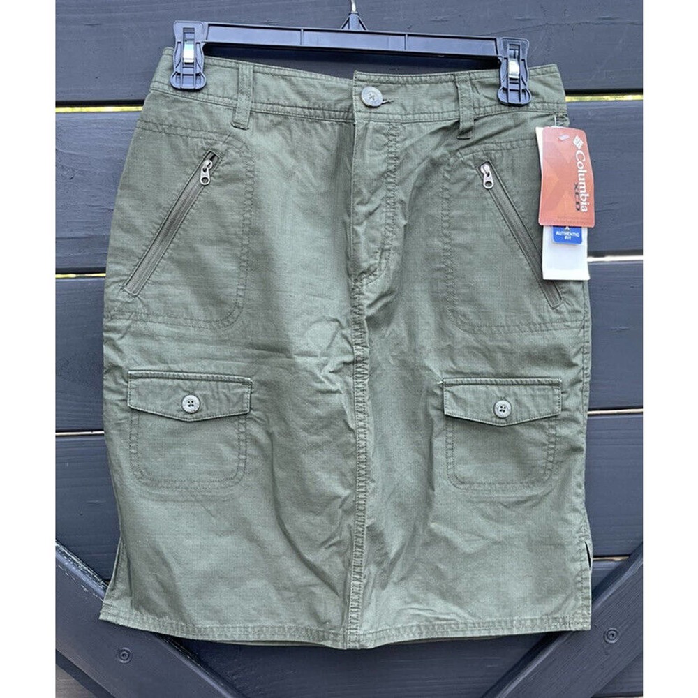 Columbia XCO Size 4 Olive Green Cotton Redbud Ripstop Casual Outdoor Skirt
